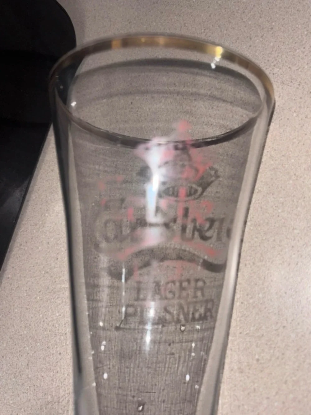 Lager Pilsner Tall Beer Glass - Clear with Red Logo